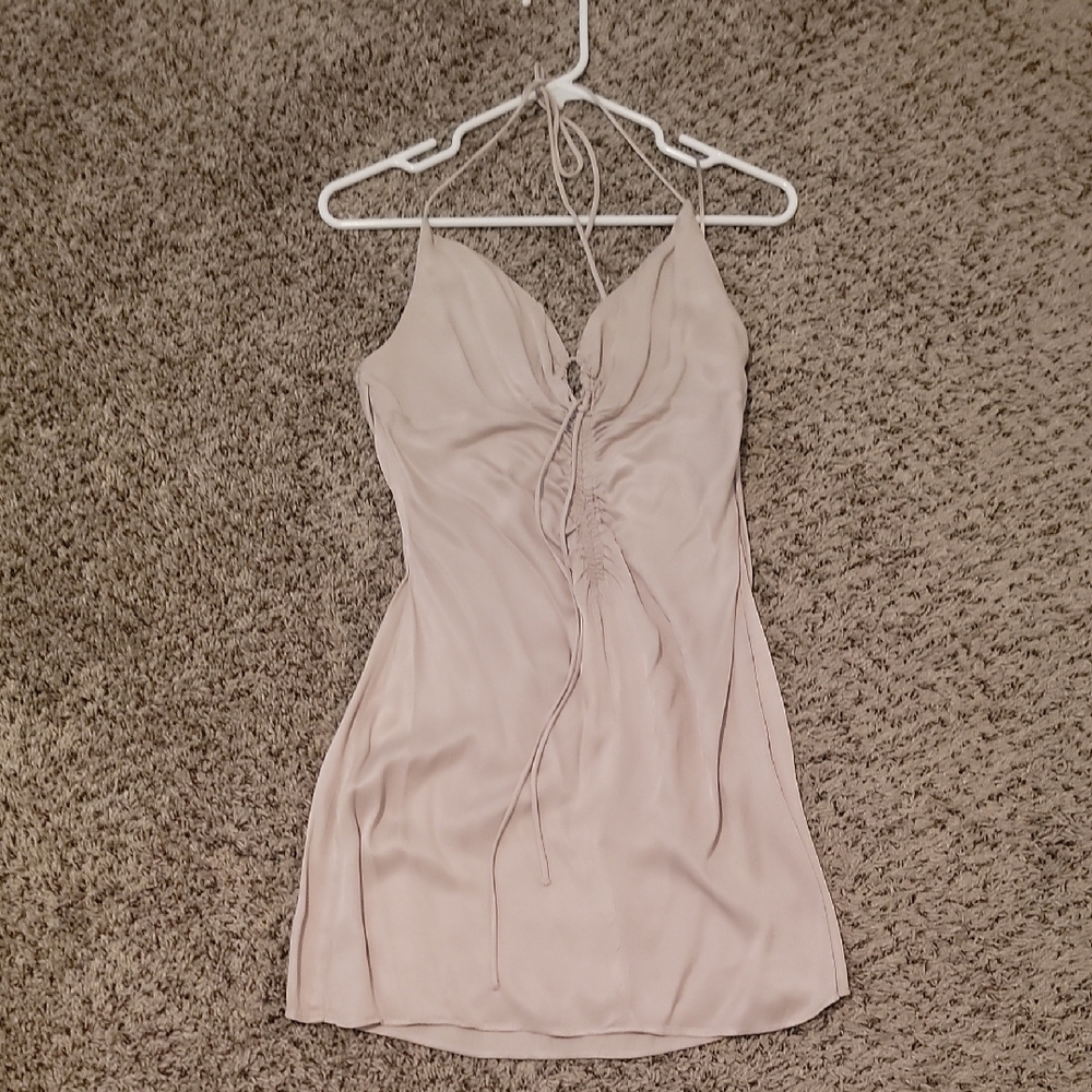 Elegant Cream Halter Dress